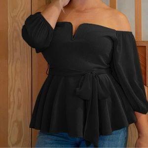 SHEIN Notched Off the Shoulder Top